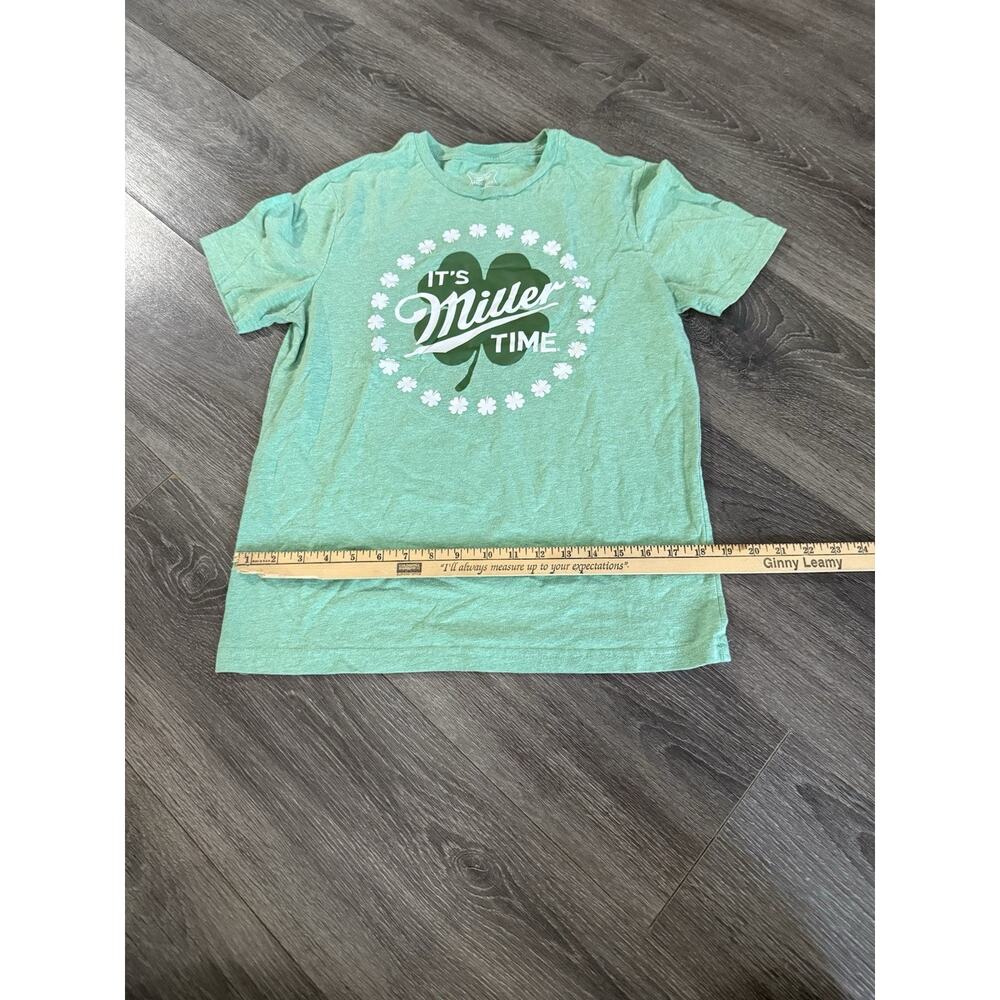 Miller Lite Green Clover Shirt “it’s Miller Time” Graphic Tee Sz M St. Patrick